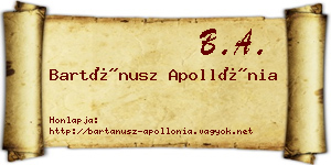 Bartánusz Apollónia névjegykártya